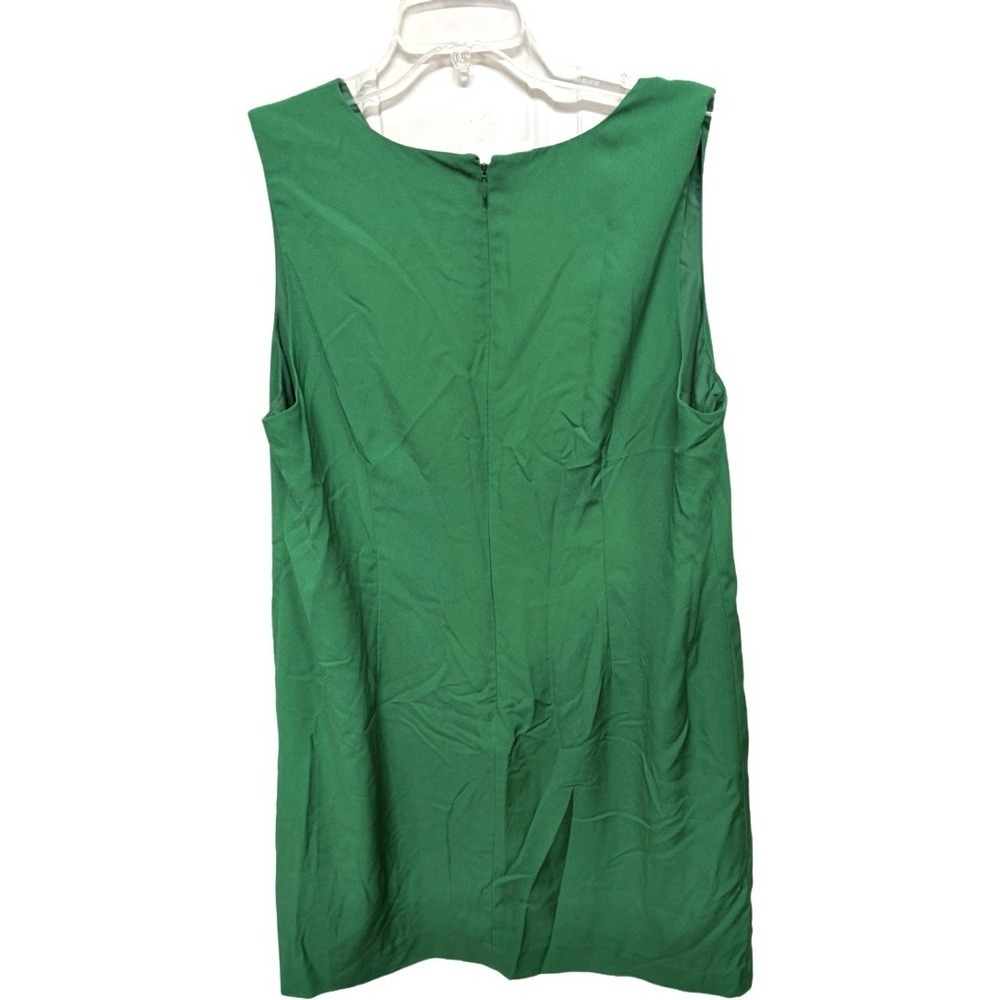 J. Crew Jade Green Split Neck Sleeveless Dress Prep Business Date Night Size 16 - Picture 4 of 6